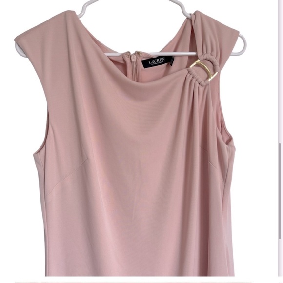 Lauren Ralph Lauren Asymmetrical Jersey Dress in Blush Pink - Picture 7 of 12